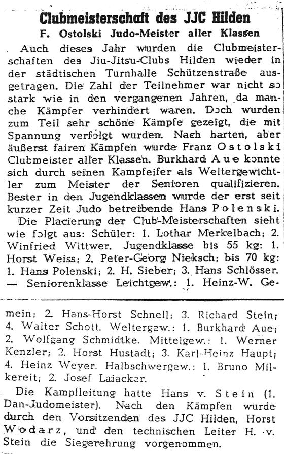 Clubmeisterschaft des JJC Hilden