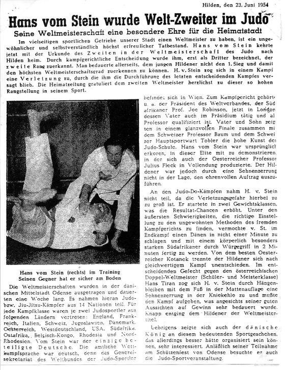 Hans vom Stein wurde Welt-Zweiter im Judo