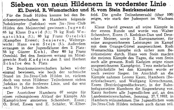 Sieben von neun Hildenern in vorderster Linie